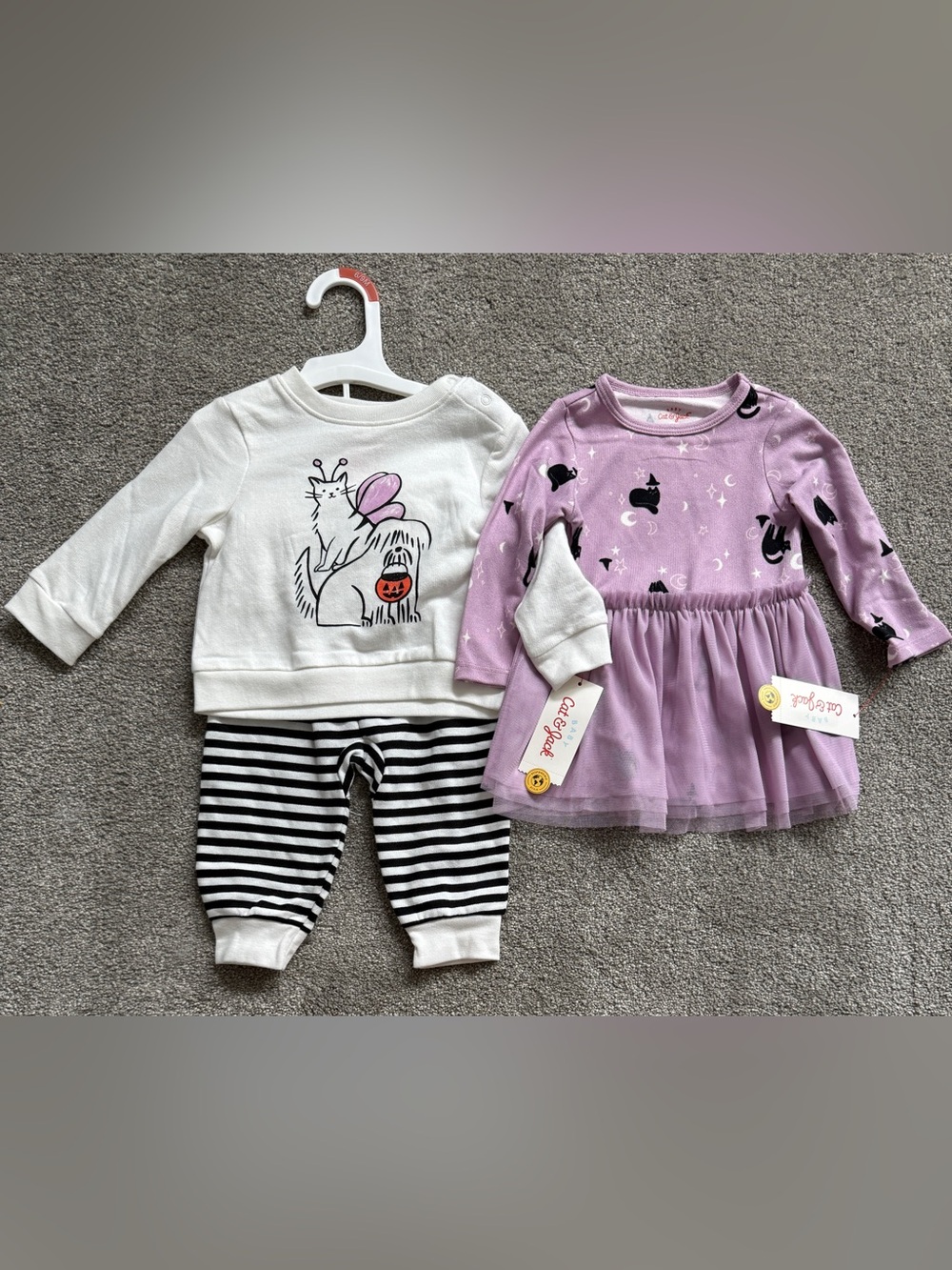 Cat & Jack Girls Halloween Outfit Sets size 6M - 9M